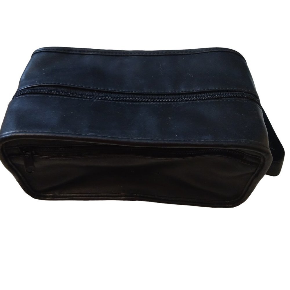Dockers Black Travel Toiletry Bag Top And Side Zipper Carrying Handle
